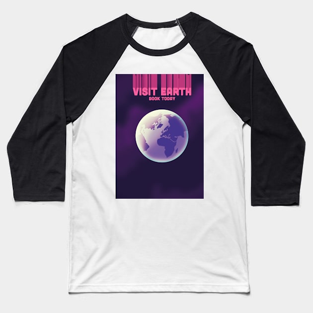 Visit Earth Space Art Baseball T-Shirt by nickemporium1